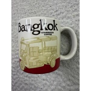 Starbucks Bangkok City Mug Demitasse Espresso Cup 3 oz 2016 Red Inside Tuk Tuk